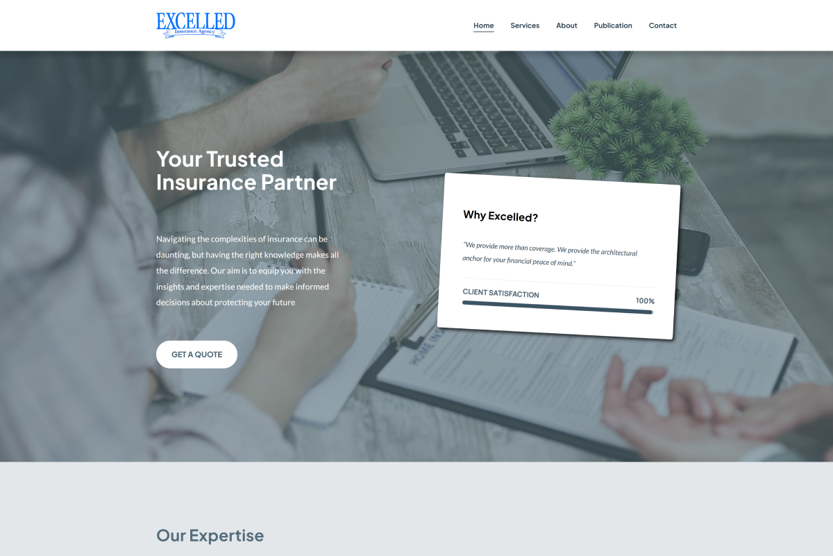 Excelled Insurance Agency Homepage