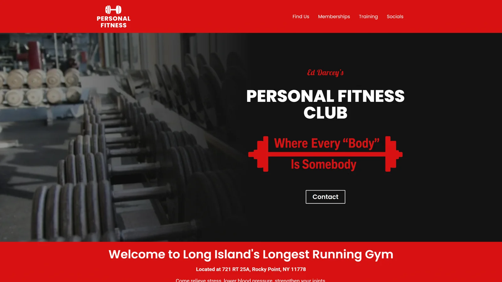 Personal Fitness Gym Homepage Screenshot