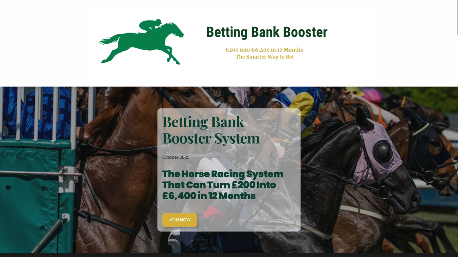 Betting Bank Booster Homepage Screenshot